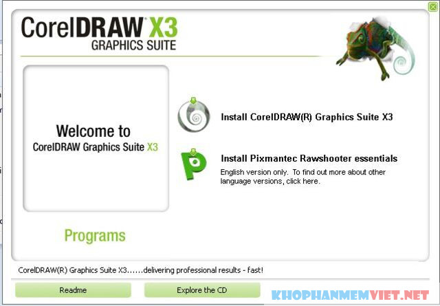 Cài đặt corel draw x3 bước 2