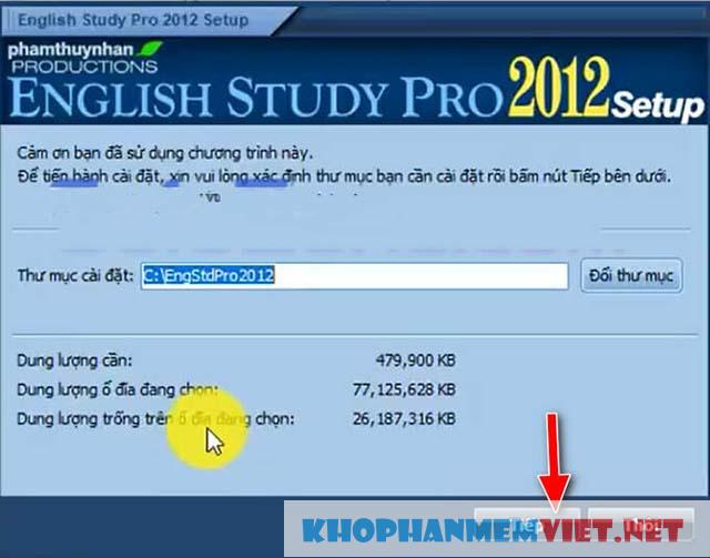 Cài đặt english study pro