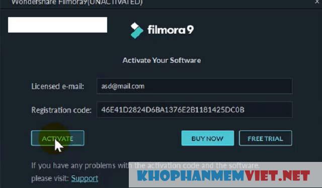 Kích hoạt Fimora 9 bằng key