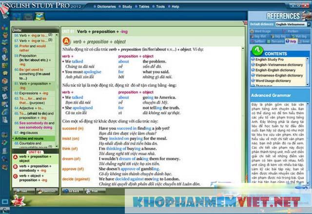 Tính năng phần mềm english study pro
