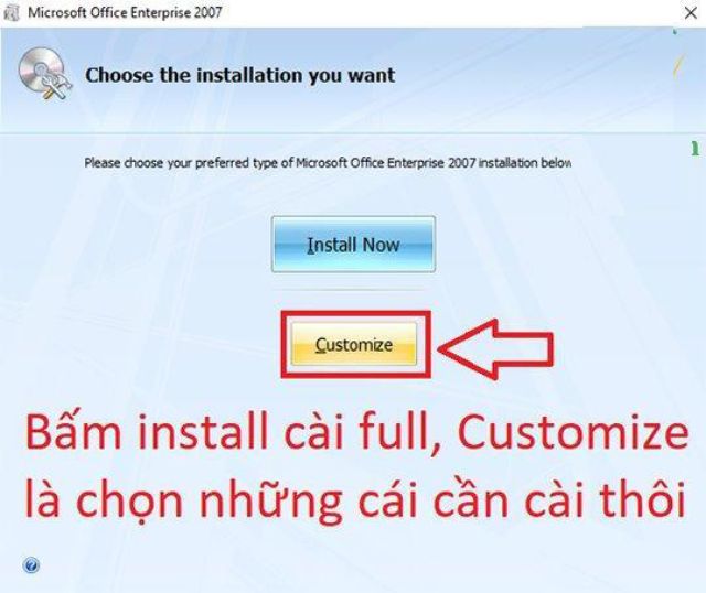 Hướng dẫn cài đặt office 2007