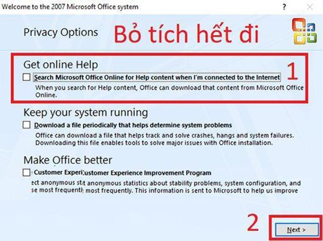 Hướng dẫn cài đặt office 2007