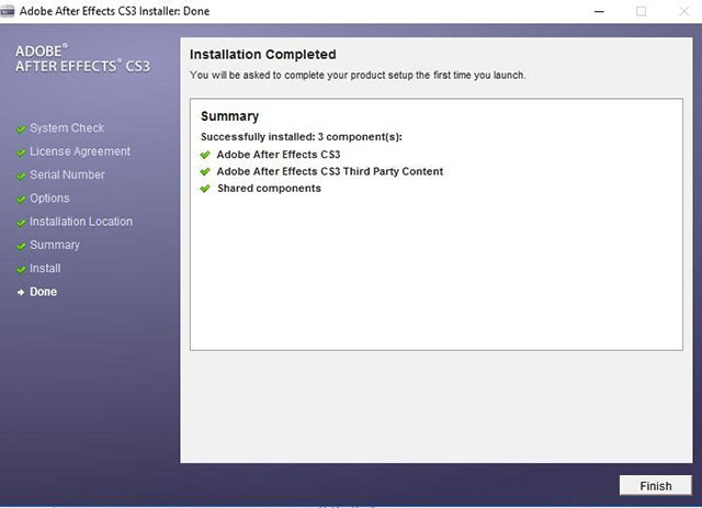 Cài đặt Adobe After Efects cs3