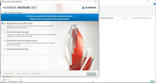 Hướng dẫn cài đặt autocad 2021