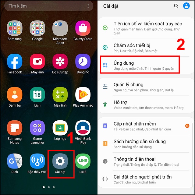 Xóa dữ liệu ứng dụng trờ chơi điện thoại android