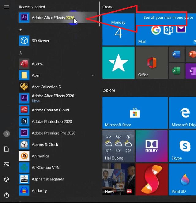 Hướng dẫn cài đặt After Effects 2020