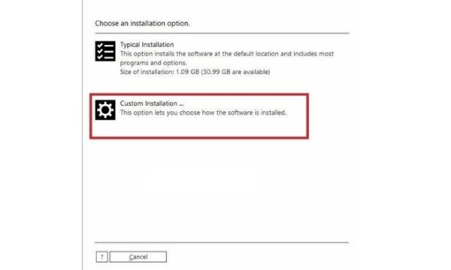 Click Custom Installation