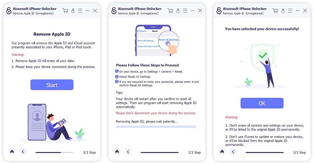 Quy trình xóa ID Apple bằng Aiseesoft iPhone Unlocker 