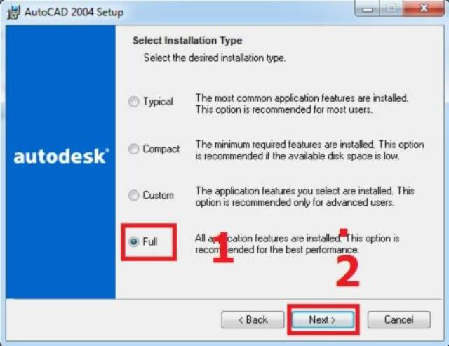 Có thể chọn Typical hoặc chọn Full để cài đặt toàn bộ rồi nhấn Next để tiếp tục