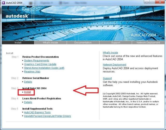 Nhấn chọn Install để tiếp tục cài đặt Autocad 2004