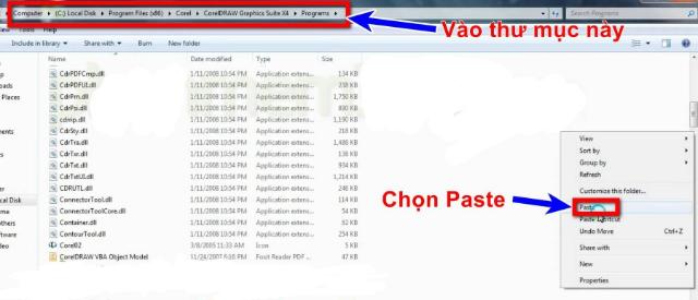 Tiến hành paste file đã copy vào ổ C