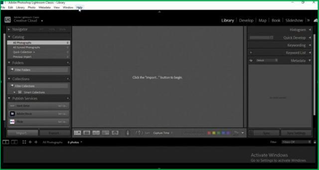 Bước 6: Giao diện phần mềm Adobe Lightroom 2022