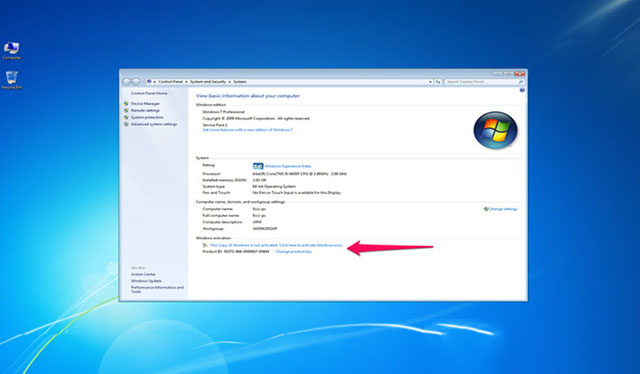 Kiểm tra win 7 được active hay chưa