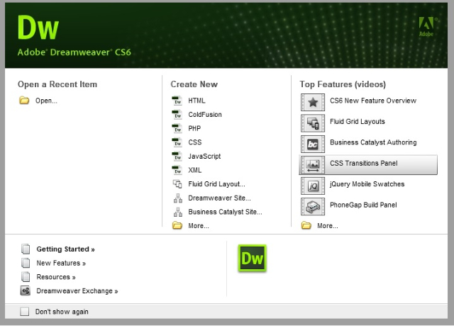 Những tính năng nổi bật có trên Adobe Dreamweaver CS6
